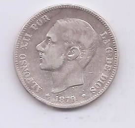 ALFONSO XII DEL AÑO 1879 *79 DE 2 PESETAS